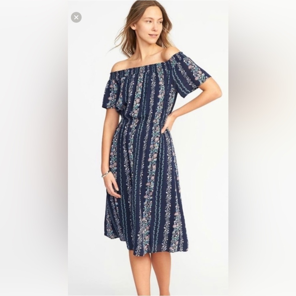 Old Navy Off the Shoulder Floral Midi Dress